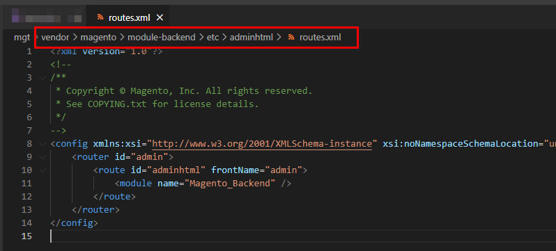 magento adminhtml routes.xml