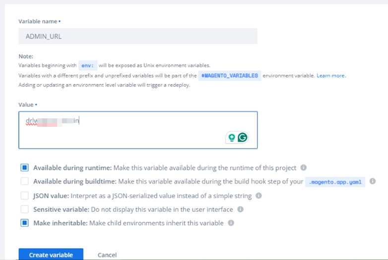 Create New Environment Variable in Adobe Commerce